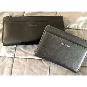 Lot Of 2 Matt & Nat Black Vegan Wallets